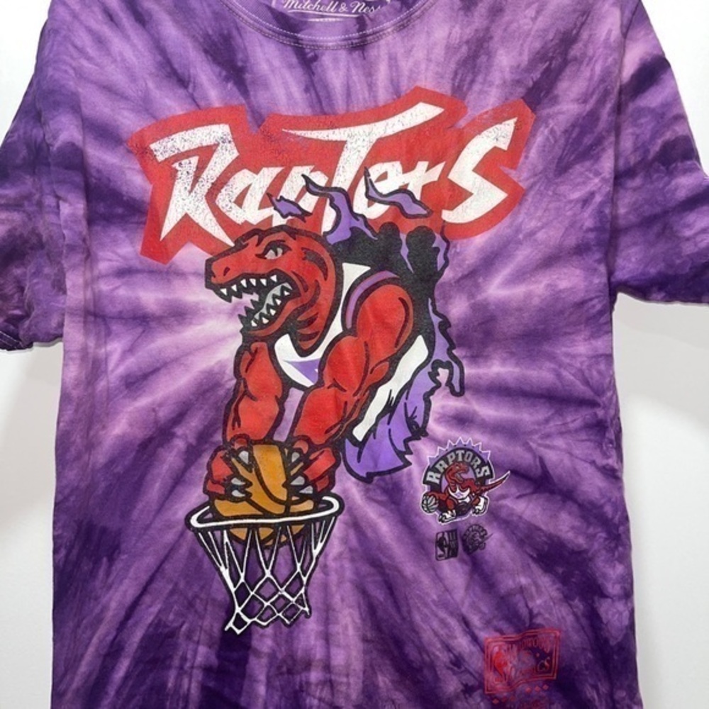 Toronto Raptors Mitchell & Ness Adult  Hardwood Classics Tie-Dye Shirt Medium